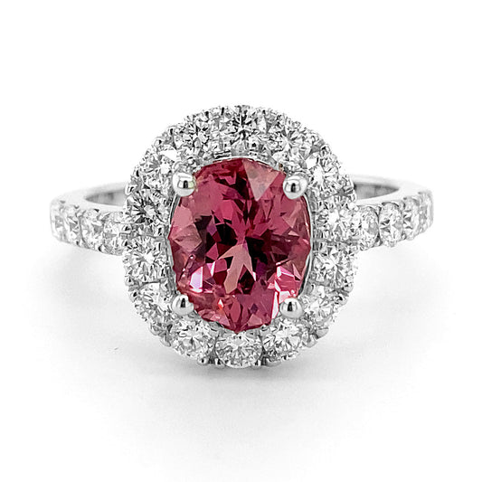 18K White Gold 2.96ct TGW Pink Spinel and Diamond One-of-a-Kind Ring