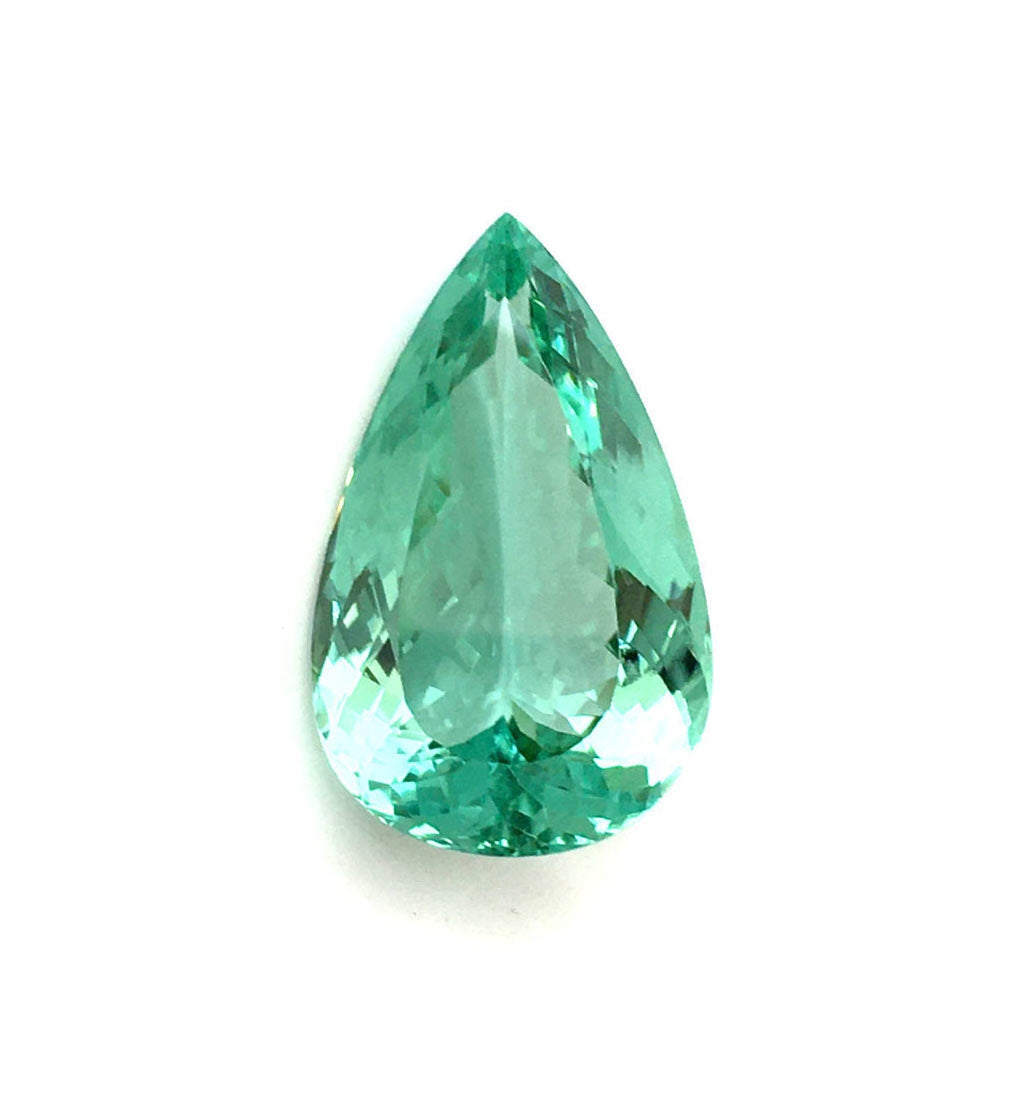 Natural Pear-shape 38.28 carat Sea Foam Bluish Green Tourmaline