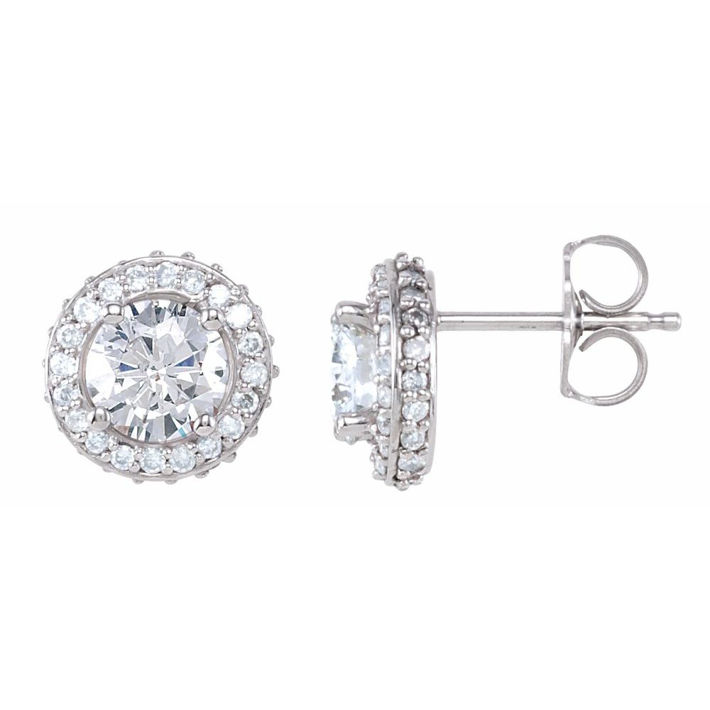 14k White Gold 1 1/3 CTW Natural Diamond Earrings