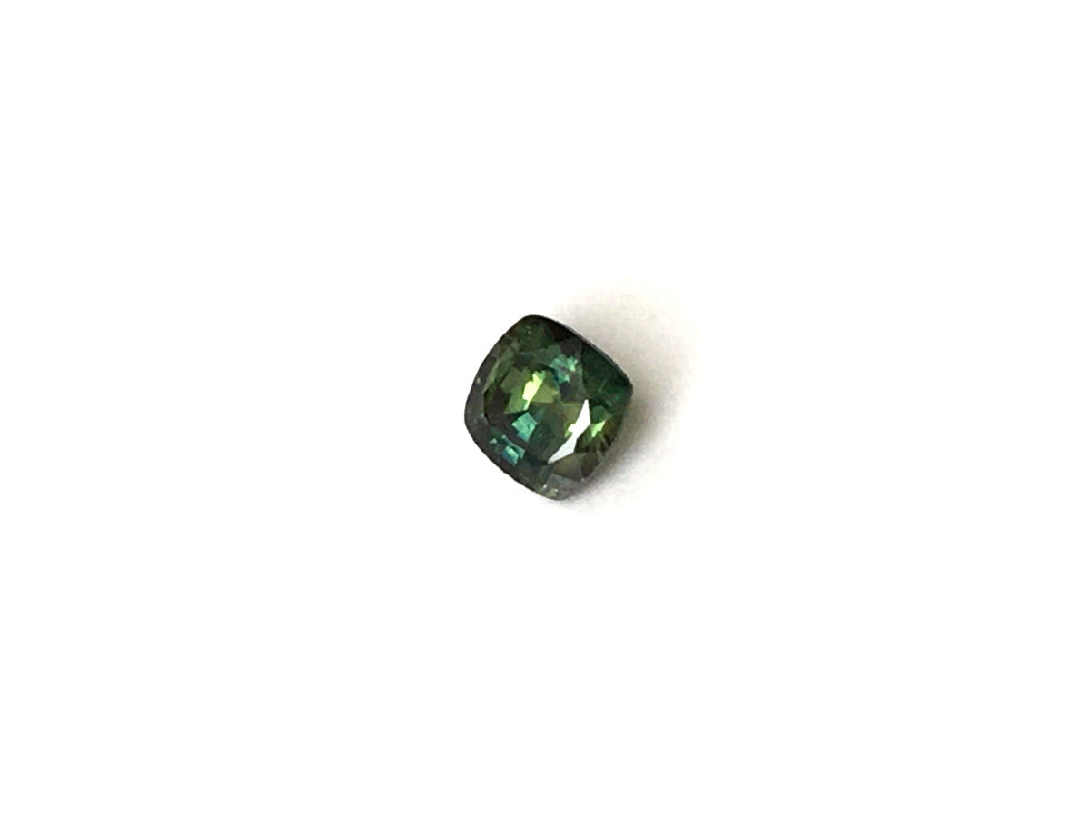 Natural Cushion-shape 1.04 carat Heated Teal Blue-Green Sapphire