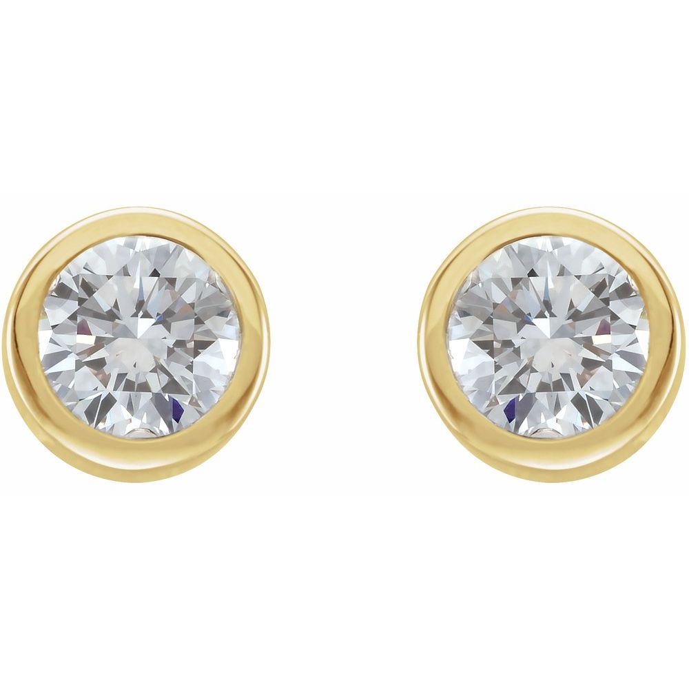 14k Yellow Gold 1/3 CTW Natural Diamond Bezel-Set Earrings