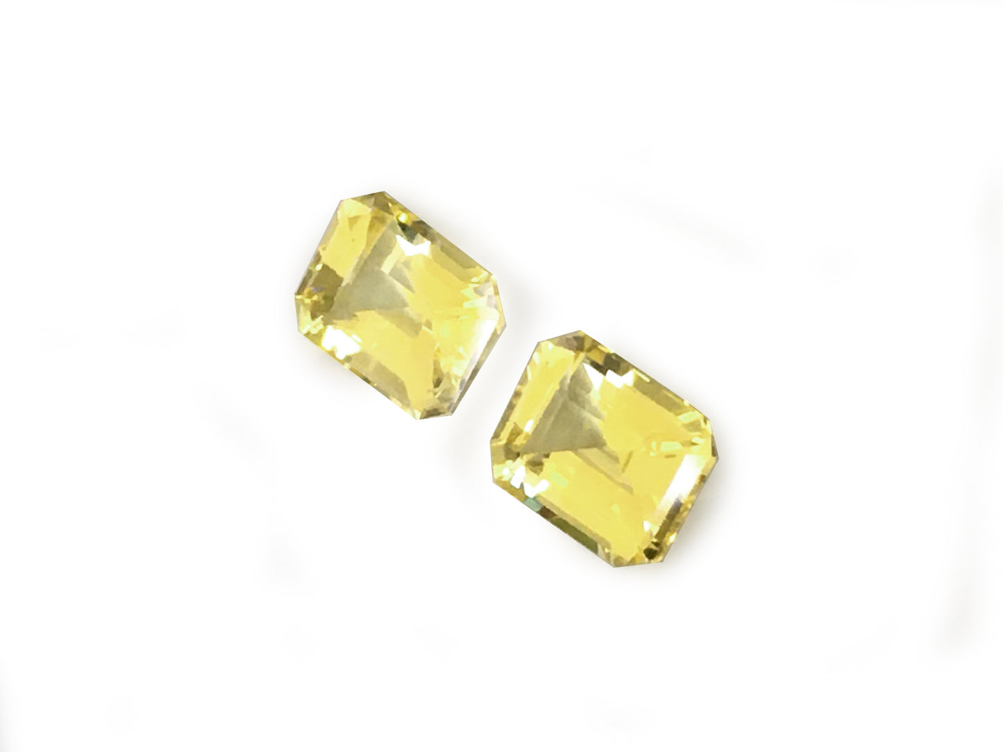 Matching PAIR of Octagonal-shape 3.13 carat Yellow Sapphire - GIA Certified