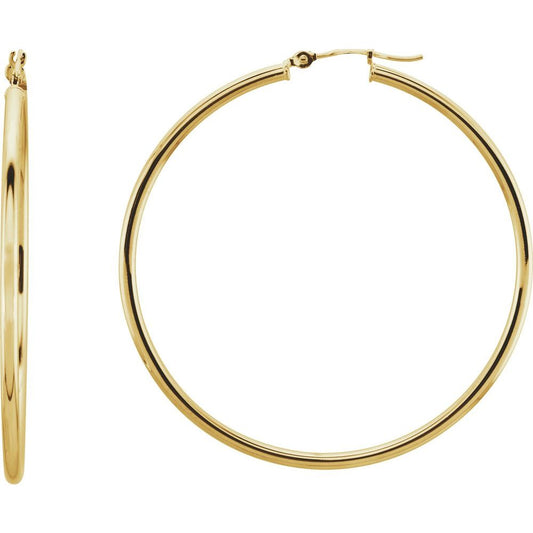 14K Yellow Gold 47 mm Hoop Earrings