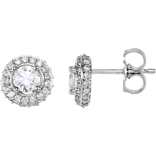 14k White Gold 3/4 CTW Natural Diamond Earrings