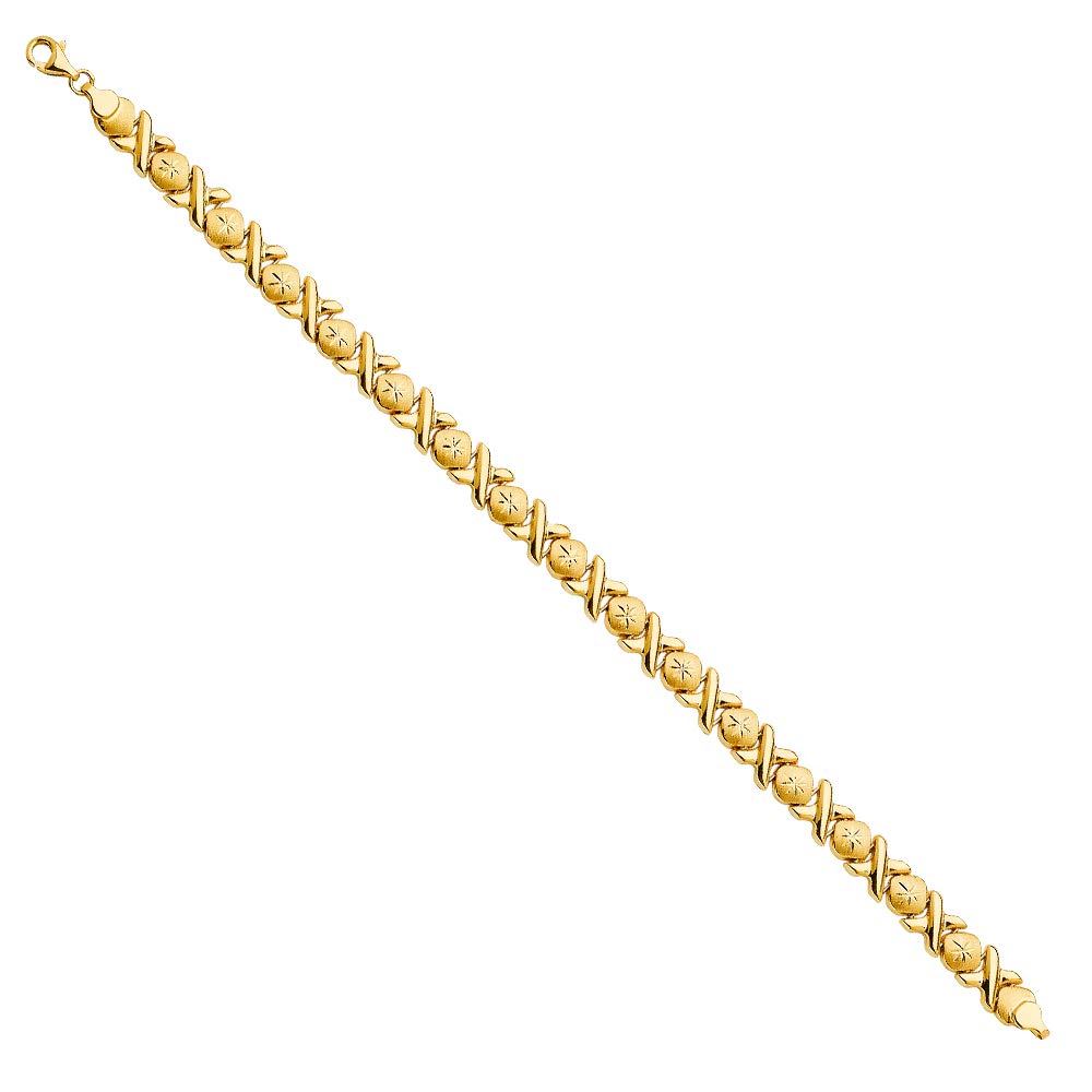 14K Yellow Gold Stampato XO 7.5-inch Bracelet