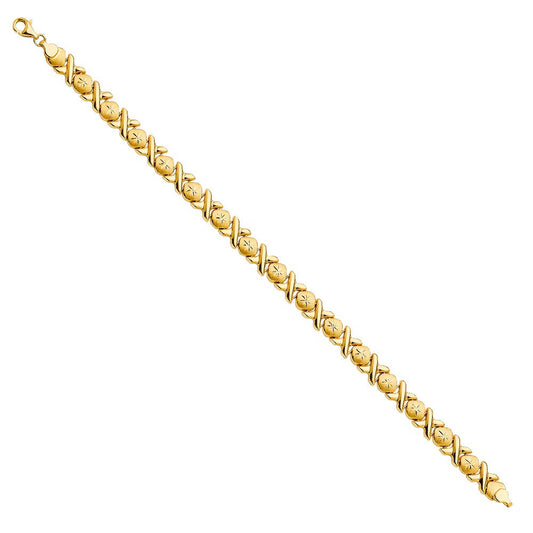 14K Yellow Gold Stampato XO 7.5-inch Bracelet