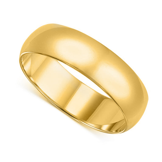 14k Yellow Gold 8mm Unisex Standard-fit Polished Wedding Band