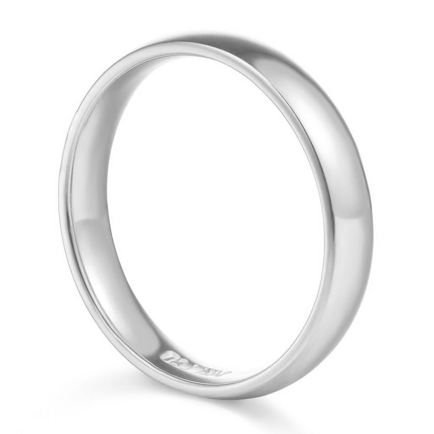 14k White Gold 8mm Unisex Comfort-fit Polished Wedding Band