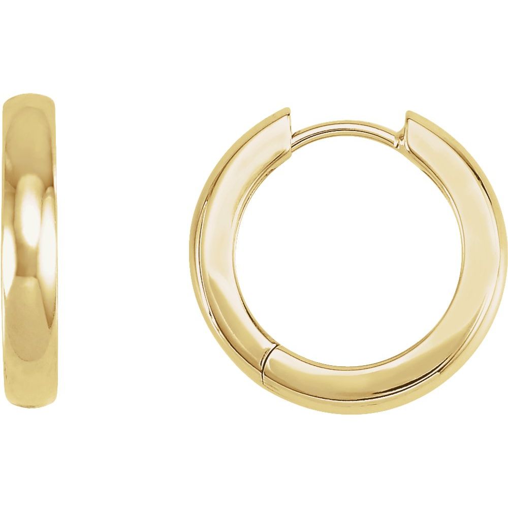 14K Yellow Gold 17.5 mm Hinged Hoop Earrings