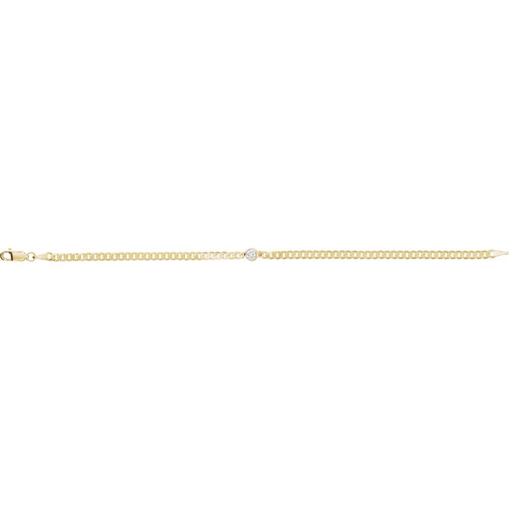 14K Yellow Gold 1/5 CT Natural Diamond Link 7" Bracelet