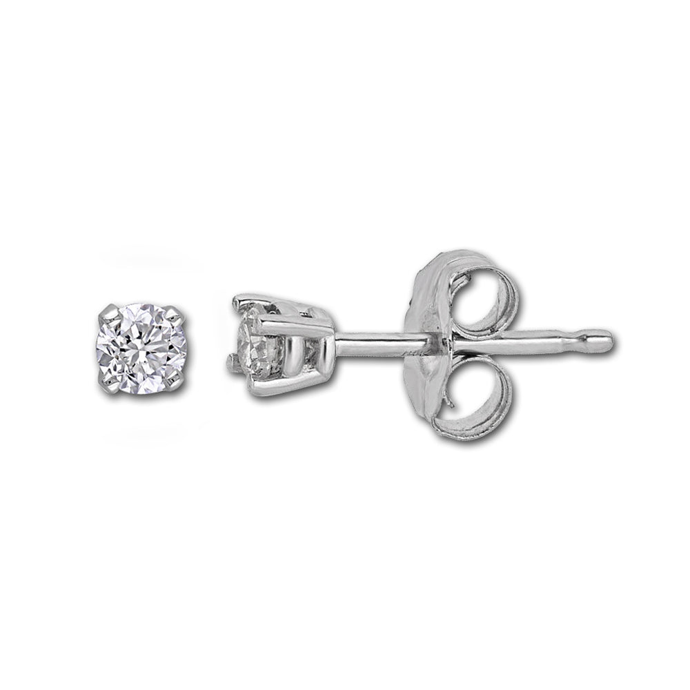 14k White Gold 1/3ct Lab-created White Diamond Solitaire Earrings