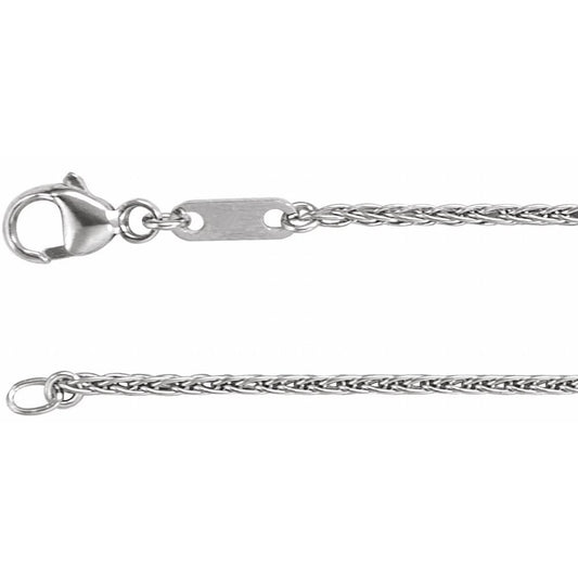 10K White or Yellow Gold 1.2 mm Wheat Chain