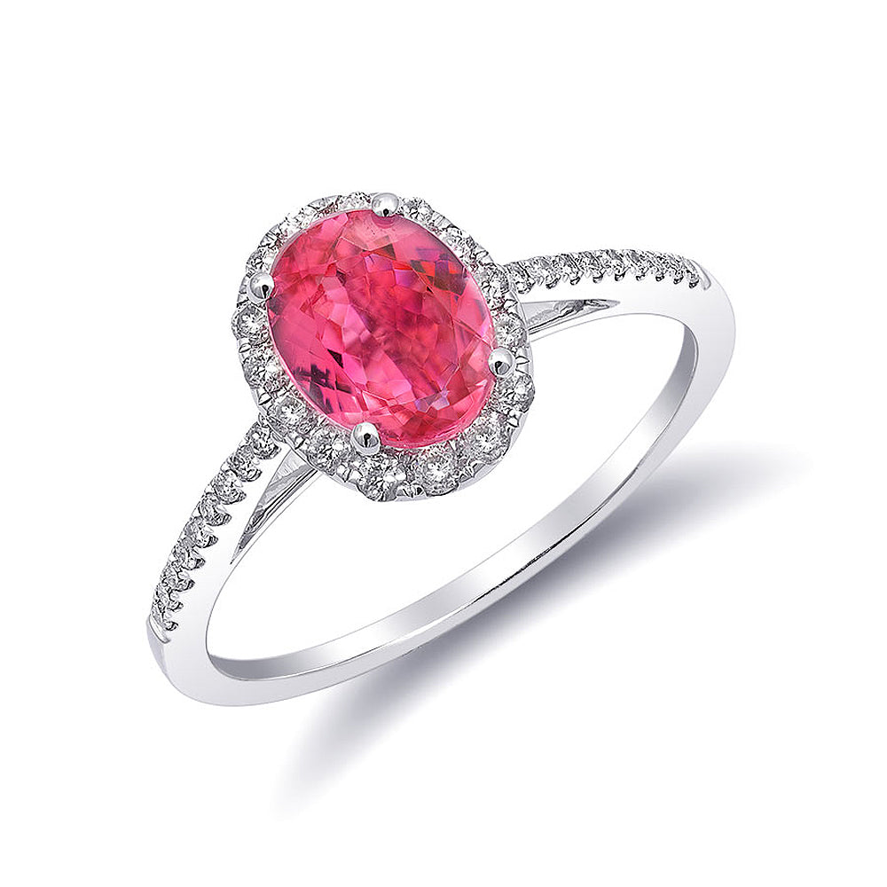 14k White Gold 1.33ct TGW Tanzanian Spinel and White Diamond One-of-a-Kind Ring