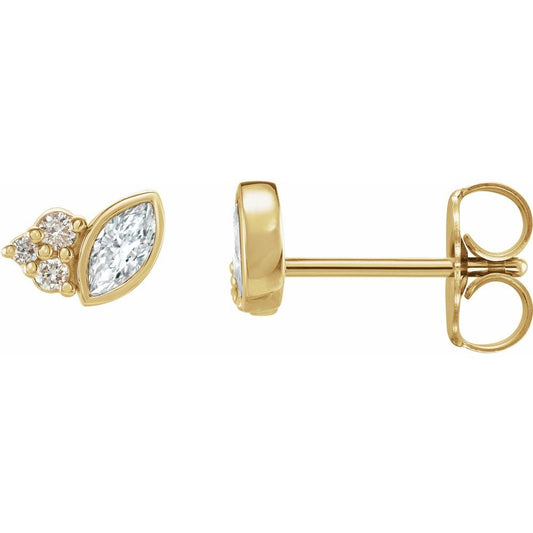 14k Yellow Gold 1/5 CTW Natural Diamond Earrings (G-H, I1)