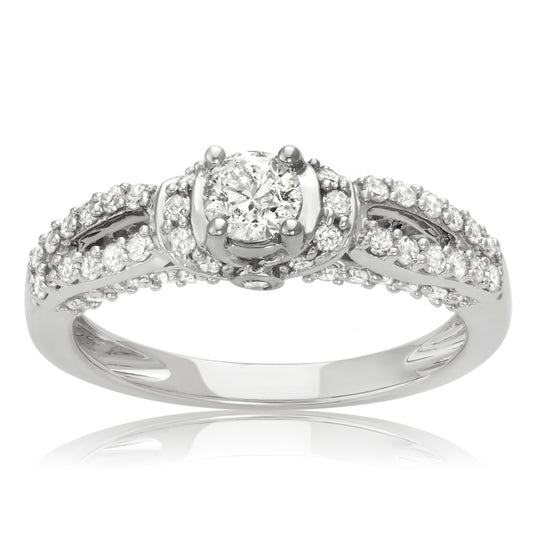 14k White Gold 1.00ct TDW White Diamond Engagement Ring
