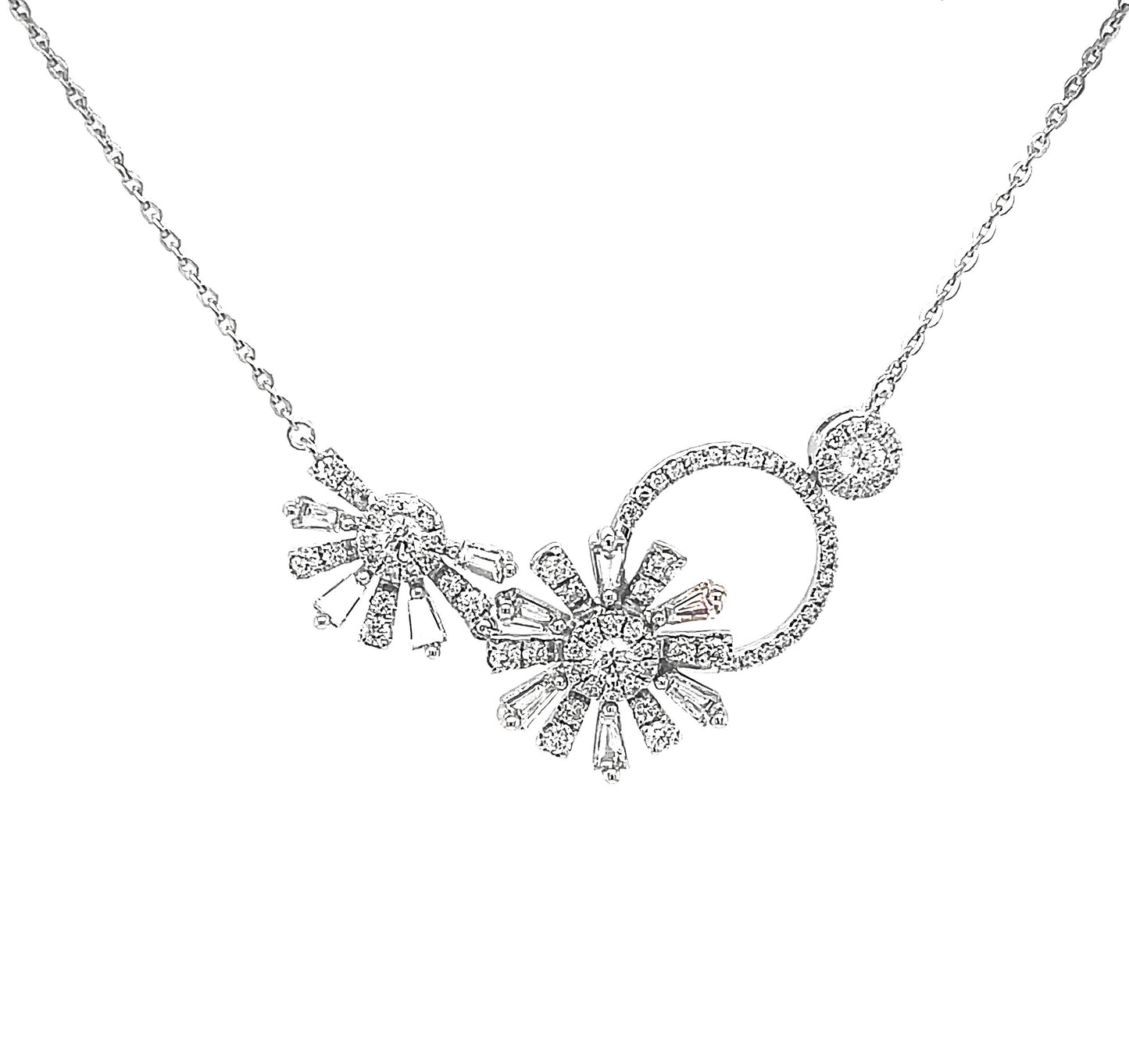 14K White Gold 1.14ct TDW White Diamond Statement Necklace