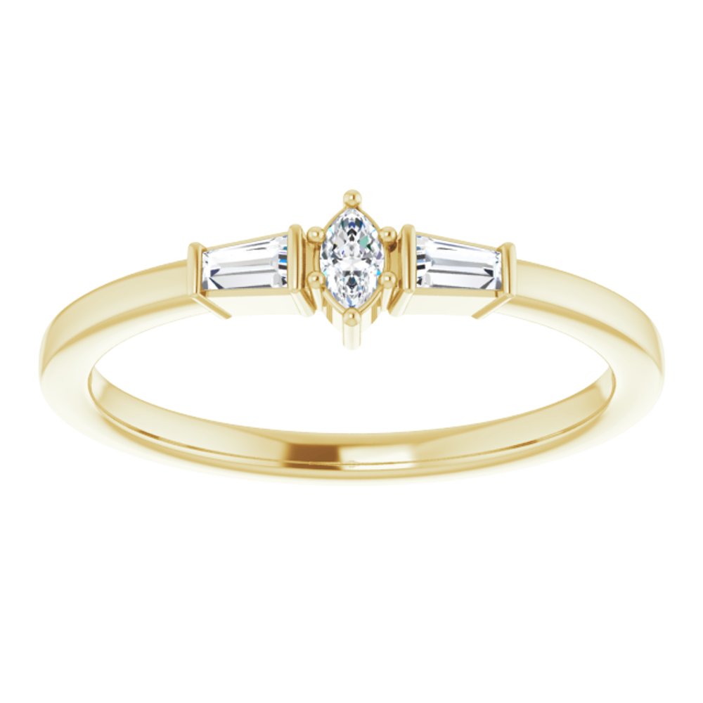 14K Yellow Gold 1/6 CTW Natural Diamond Semi-Set Stackable Ring