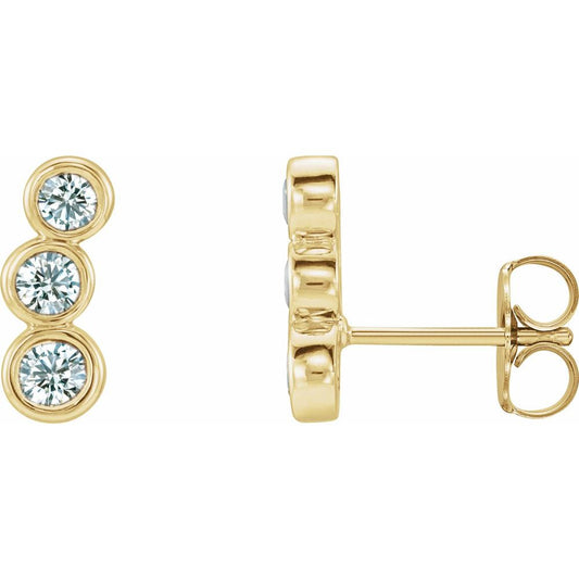 14k Yellow Gold 1/2 CTW Natural Diamond Ear Climbers