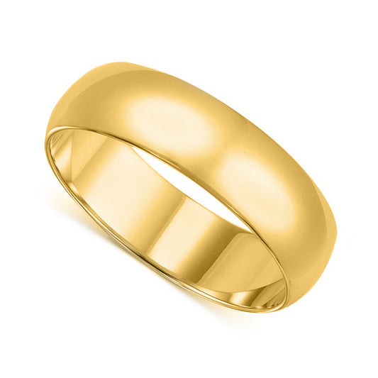 14k Yellow Gold 7mm Unisex Standard-fit Polished Wedding Band