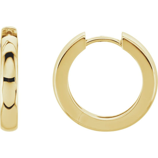 14K Yellow Gold 17.5 mm Hinged Hoop Earrings