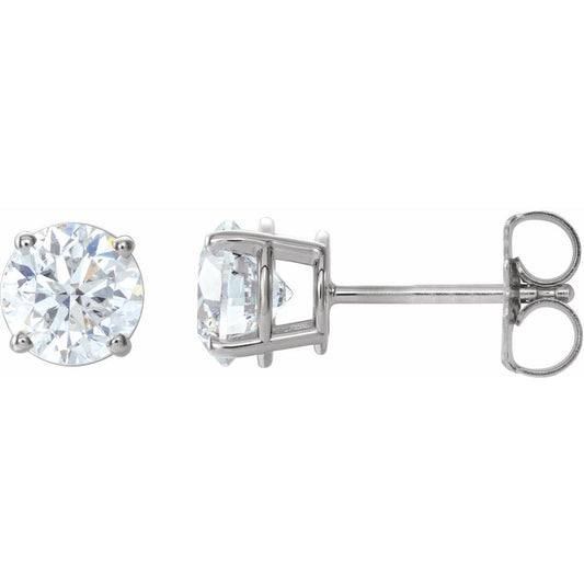 14k White Gold 1 1/2 CTW Natural Diamond Stud Earrings