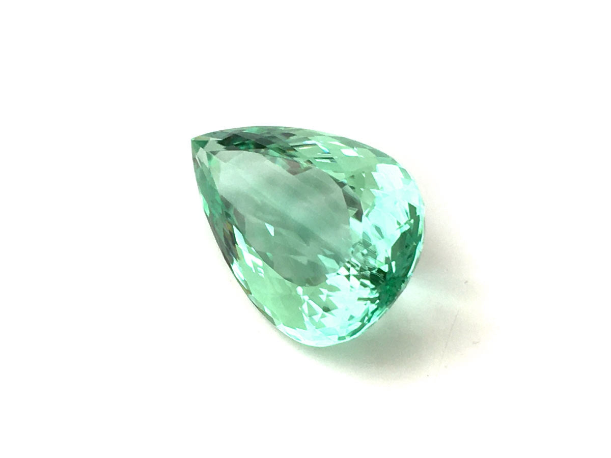 Natural Pear-shape 38.28 carat Sea Foam Bluish Green Tourmaline