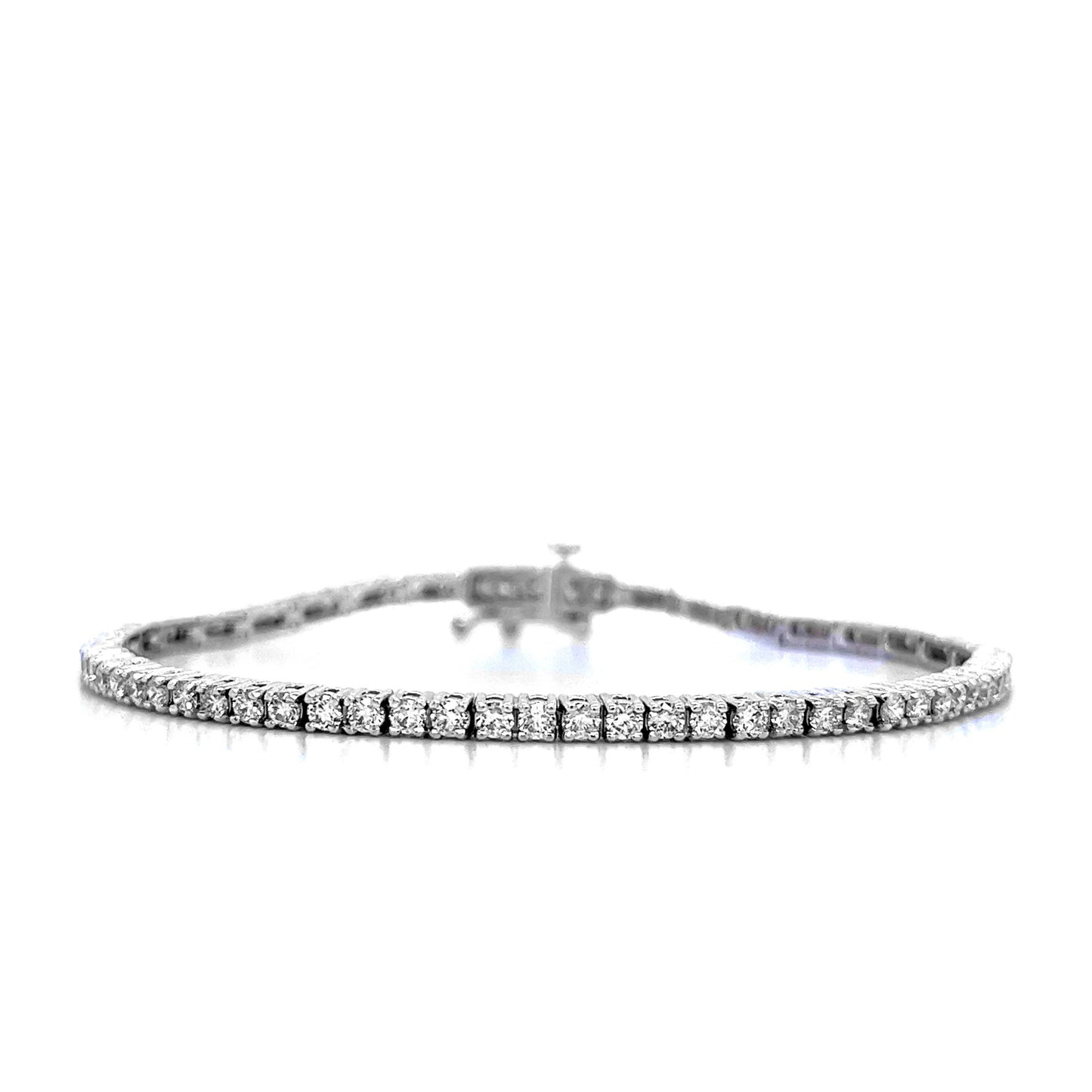 14k White Gold 2.25ct TDW Round-cut White Diamond 7" Tennis Bracelet