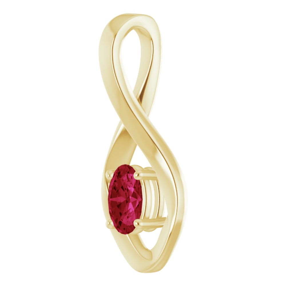 14k Yellow Gold 6x4 mm Oval Natural Ruby Pendant