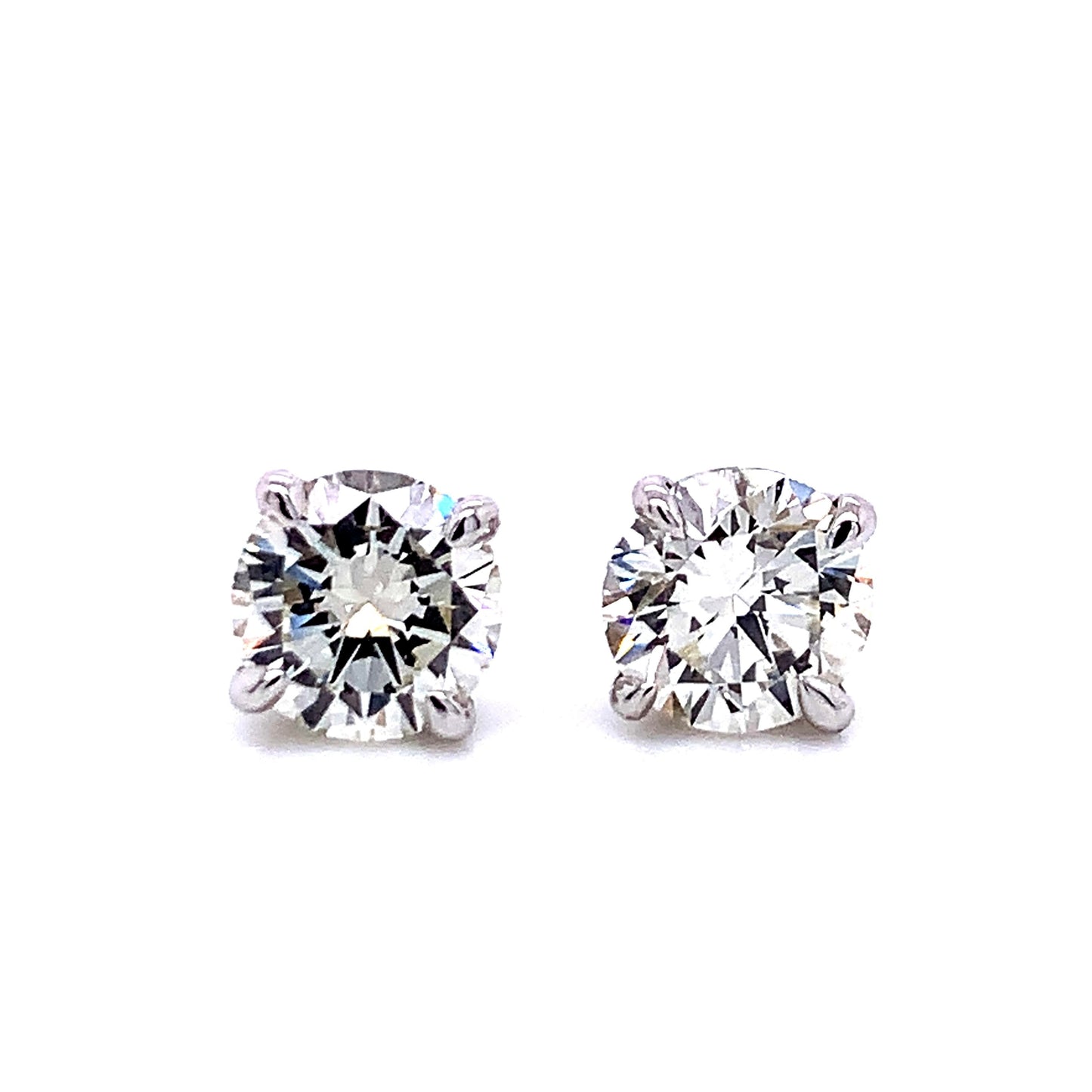 14k White Gold 1ct TDW Brilliant Round-cut White Diamond Solitaire Stud Earrings