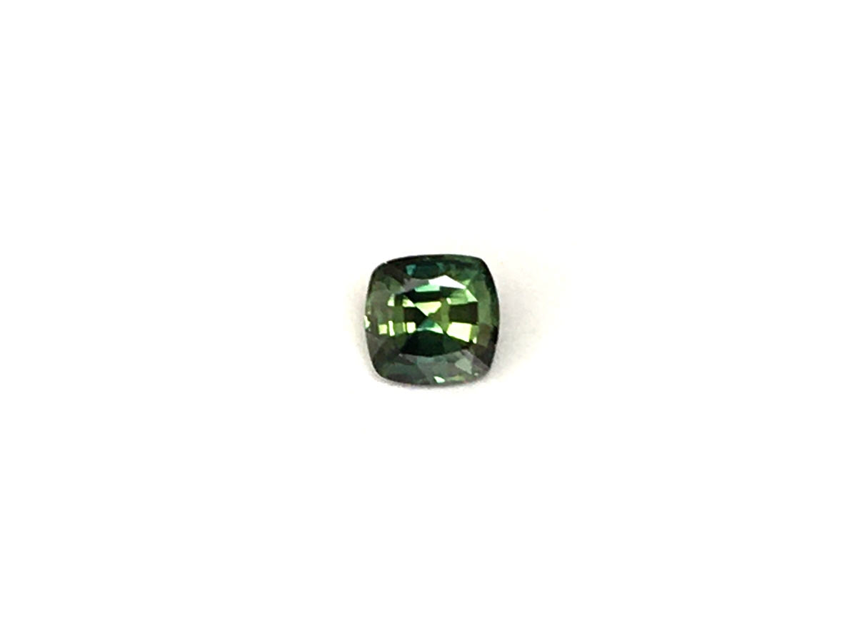 Natural Cushion-shape 1.04 carat Heated Teal Blue-Green Sapphire