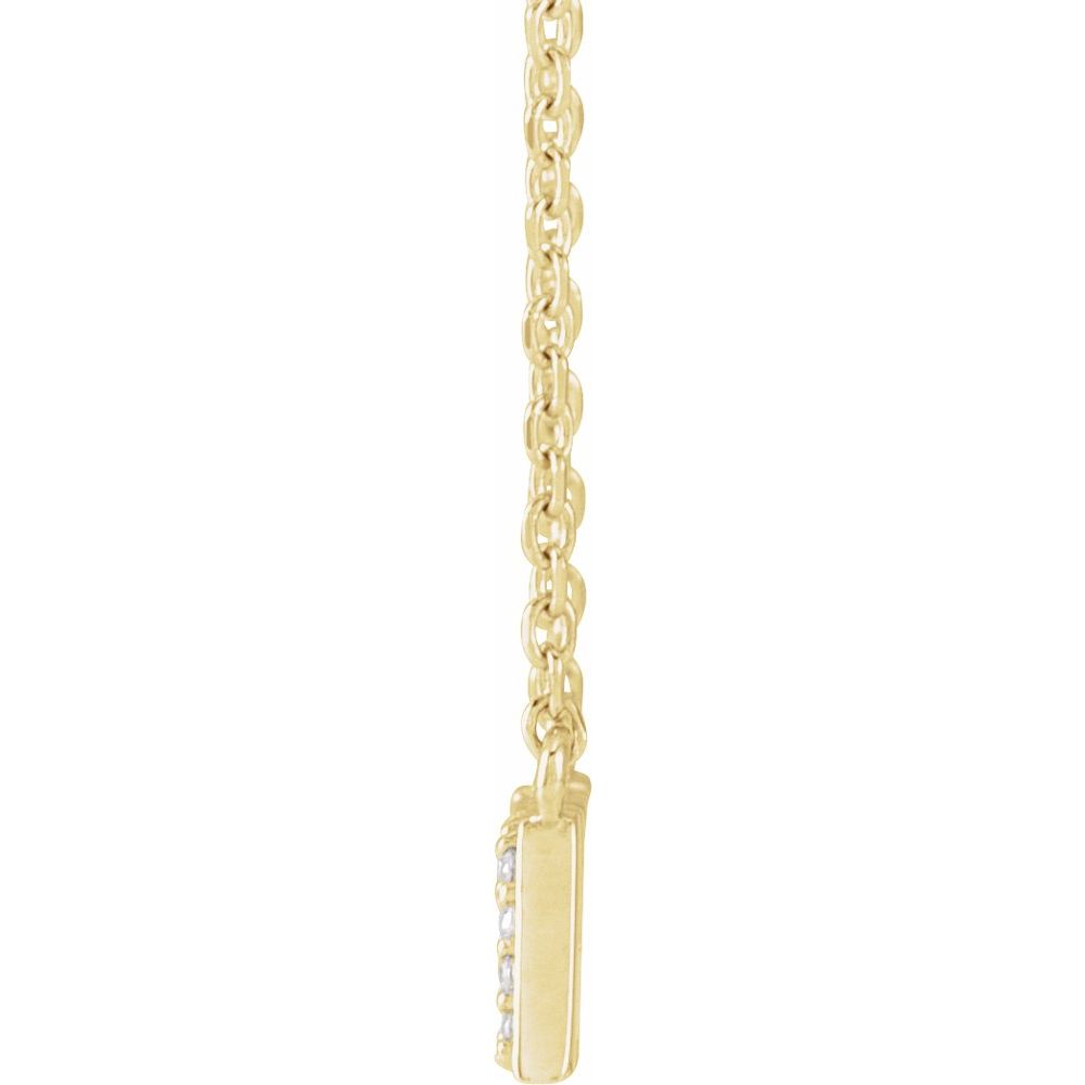 14K Yellow Gold 1/10 Natural Diamond "Mama" 18" Necklace