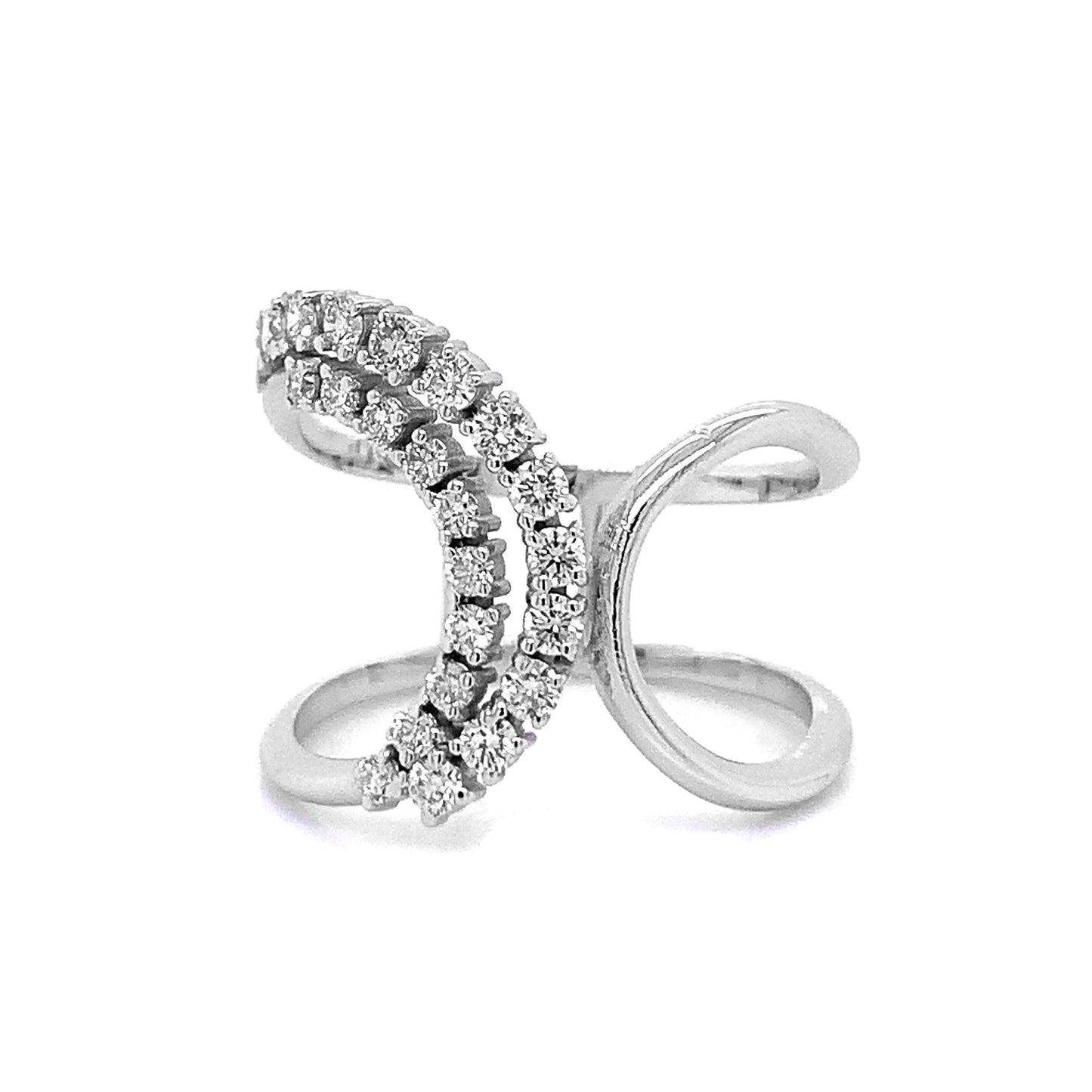 14k White Gold 1/2ct TDW White Diamond Open Wrap Ring