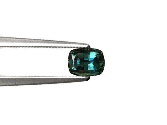 Natural Cushion-shape 0.79 carat Teal Blue-Green Sapphire