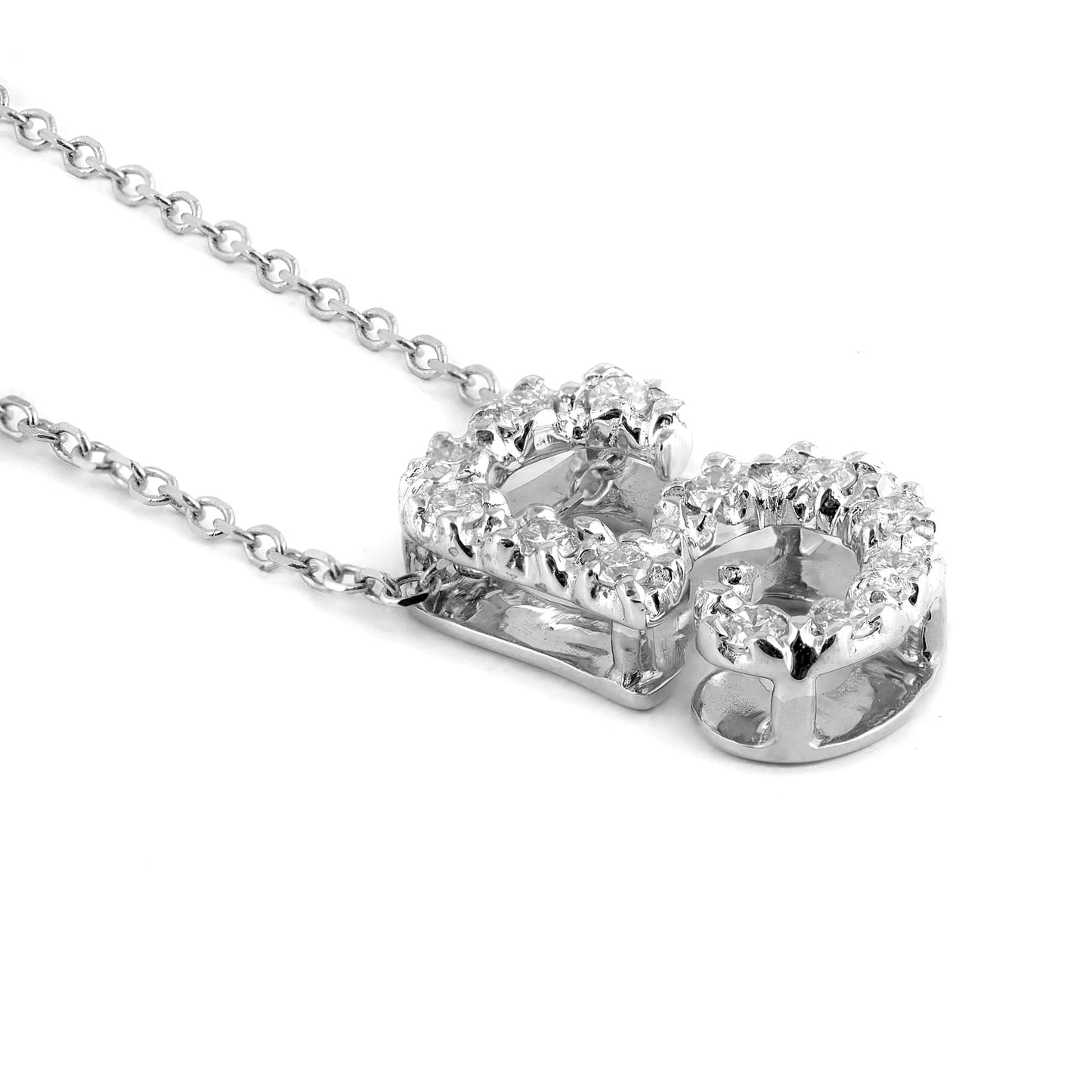 14K White Gold 0.14ct TDW White Diamond Letter G Initial Pendant Necklace