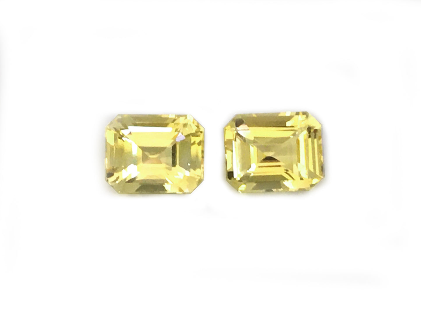 Matching PAIR of Octagonal-shape 3.13 carat Yellow Sapphire - GIA Certified