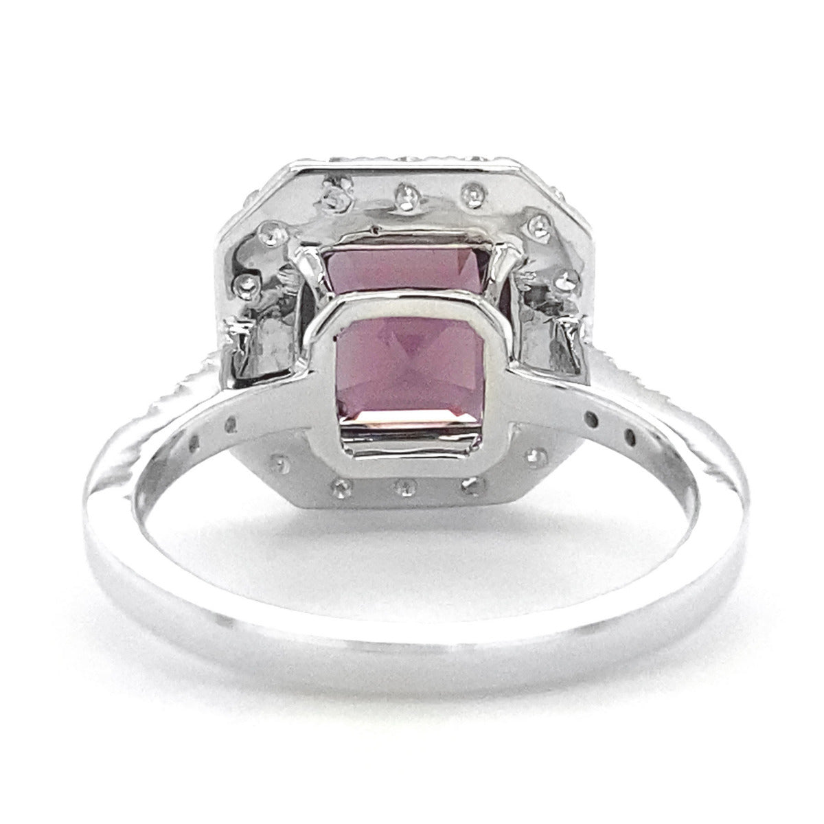 18K White Gold 4.22ct TGW Burmese Lavender Spinel and Diamond Ring