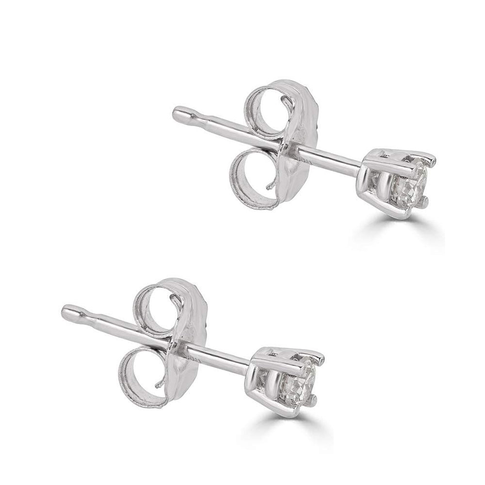 14k White Gold 1/3ct Lab-created White Diamond Solitaire Earrings