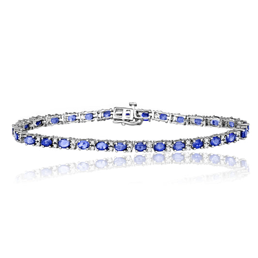 Sterling Silver 0.50ct TGW Blue Tanzanite 8-inch Link Bracelet