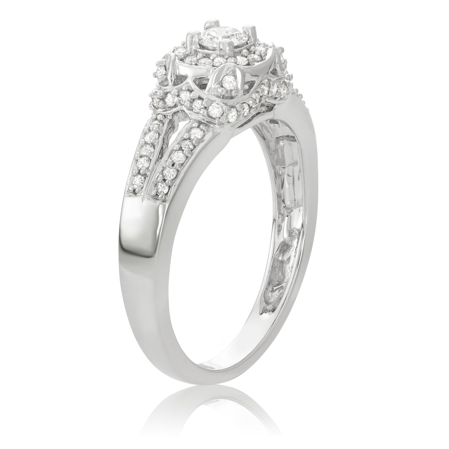 14k White Gold 0.50ct TDW White Diamond Engagement Ring