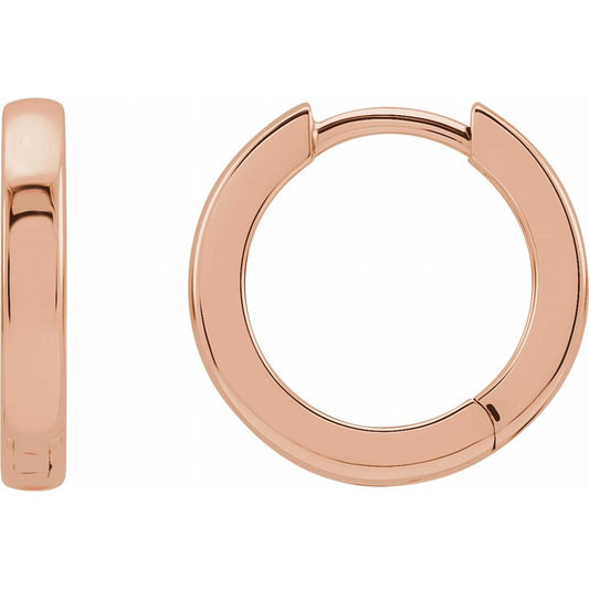 14K Rose Gold 14 mm Hinged Hoop Earring