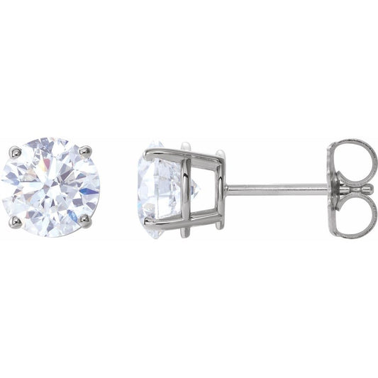 14k White Gold 2 CTW Natural Diamond Stud Earrings