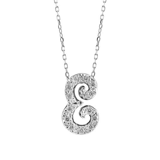 14K White Gold 0.12ct TDW White Diamond Letter E Initial Pendant Necklace