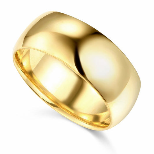 14k Yellow Gold 8mm Unisex Comfort-fit Polished Wedding Band