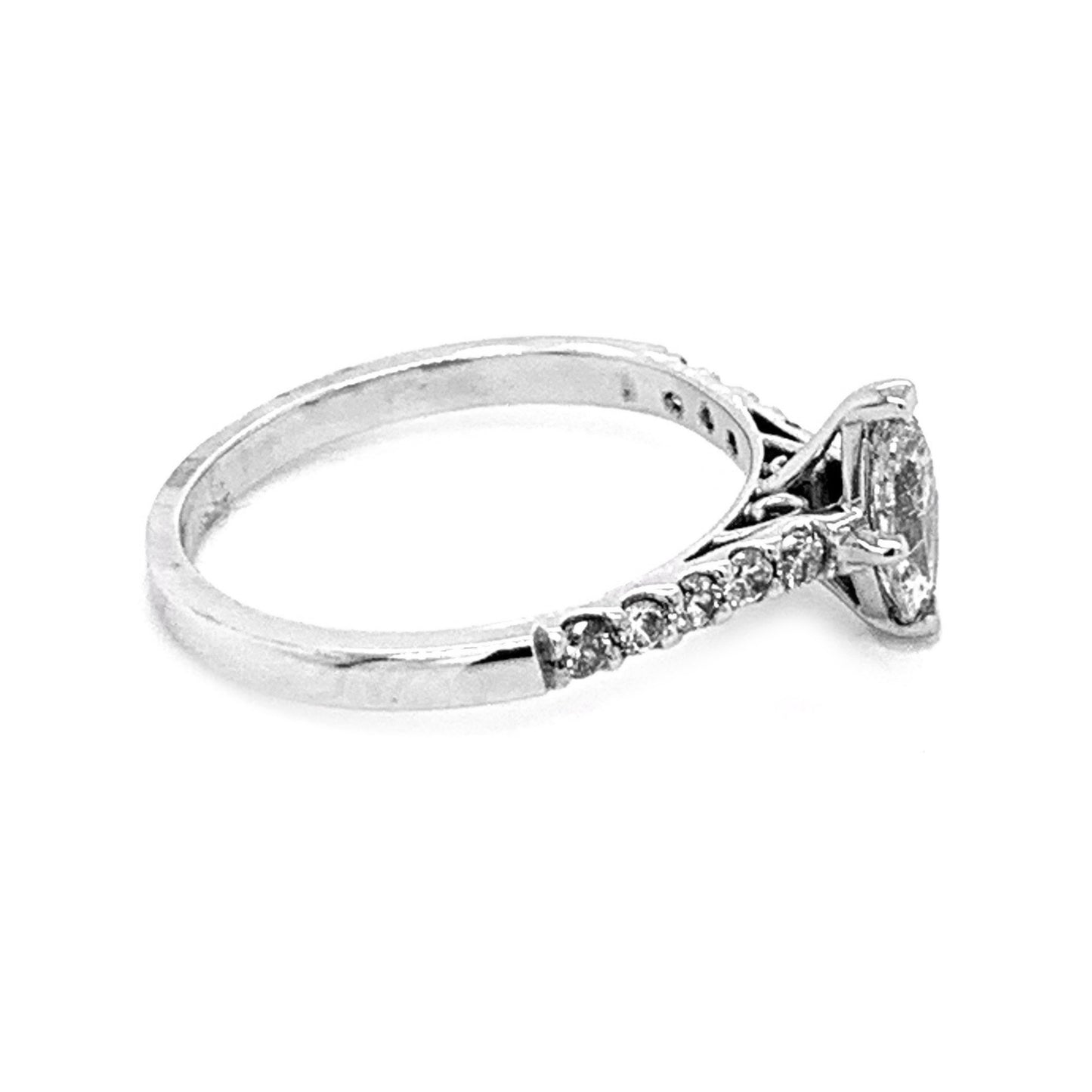 14k White Gold 0.65ct Marquise-cut White Diamond Engagement Ring