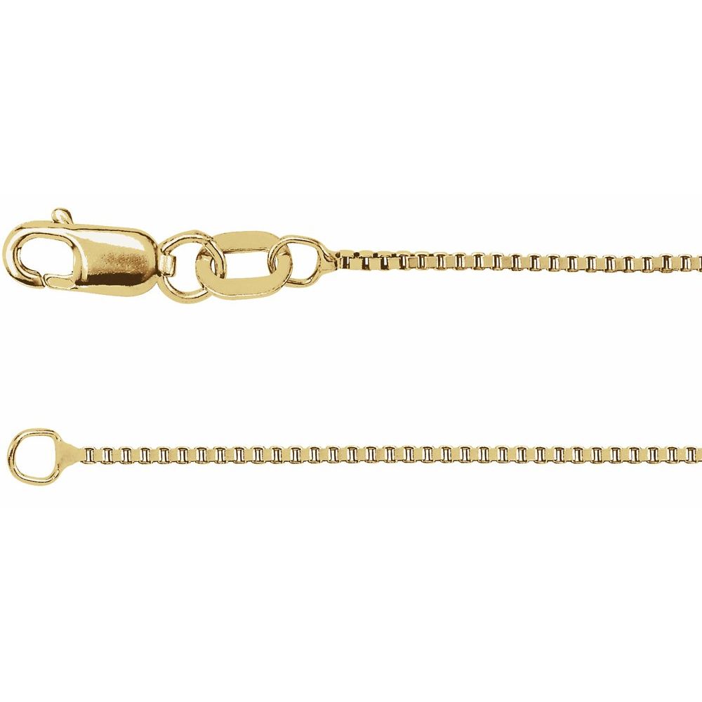 14k White or Yellow Gold 0.75 mm Box Chain