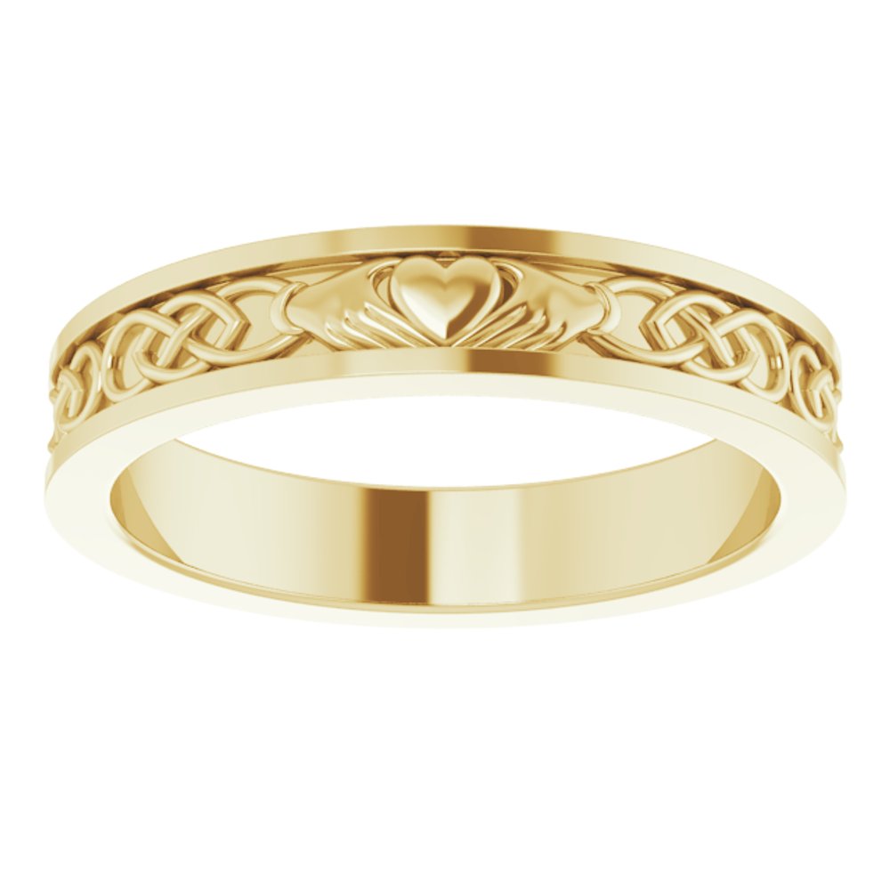 14K Yellow Gold 2.6 mm Claddagh Wedding Band