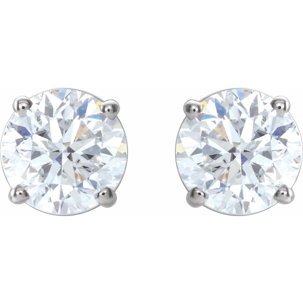 14k White Gold 1 1/2 CTW Natural Diamond Stud Earrings