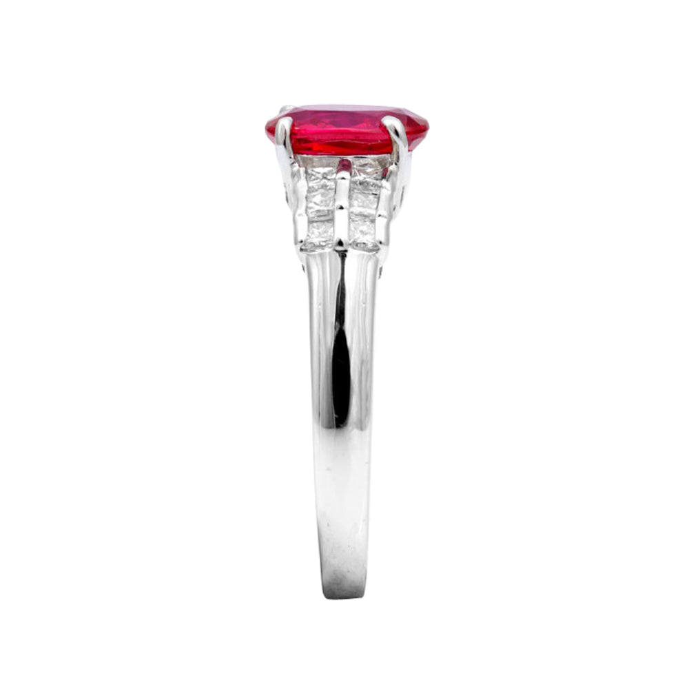 Platinum 1.37ct TGW Ruby and White Diamonds One-of-a-Kind Ring