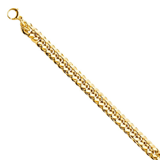 14K Yellow Gold Fancy Hollow Link 7.5" Ladies Bracelet