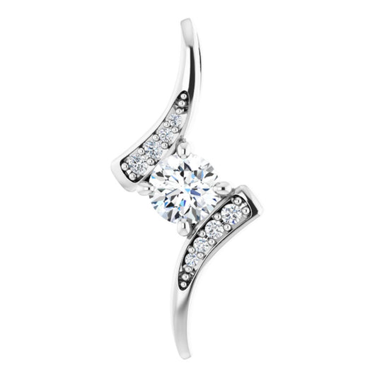 14k White Gold 1/3 CTW Natural Diamond Pendant